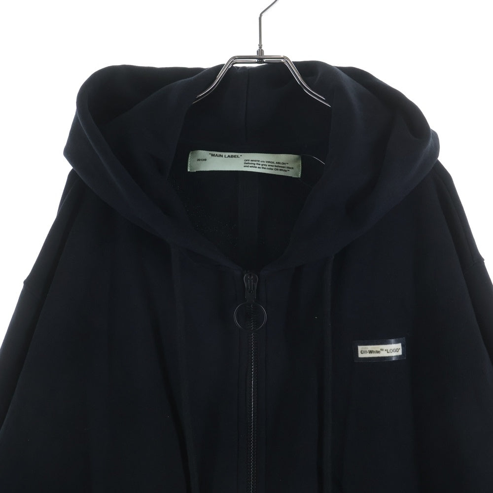 OFF-WHITE(オフホワイト) 18SS ラバーロゴパッチ ジップアップパーカー フーディー ブラック OMBB030S 18003 108