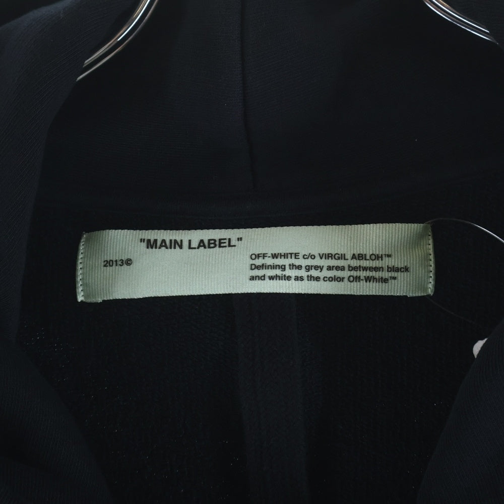 OFF-WHITE(オフホワイト) 18SS ラバーロゴパッチ ジップアップパーカー フーディー ブラック OMBB030S 18003 108