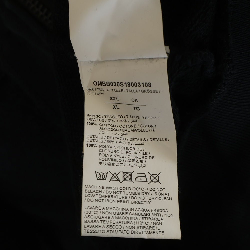 OFF-WHITE(オフホワイト) 18SS ラバーロゴパッチ ジップアップパーカー フーディー ブラック OMBB030S 18003 108