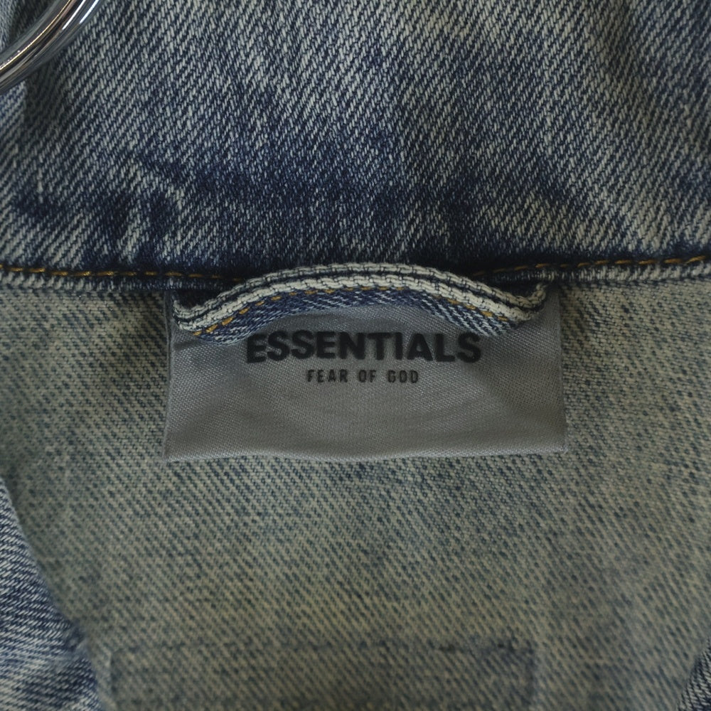 FEAR OF GOD ESSENTIALS(フィアオブゴッド エッセンシャルズ) DENIM TRUCKER JACKET ダメージ加工 デニム トラッカー ジャケット ライトインディゴ 202BT202030F