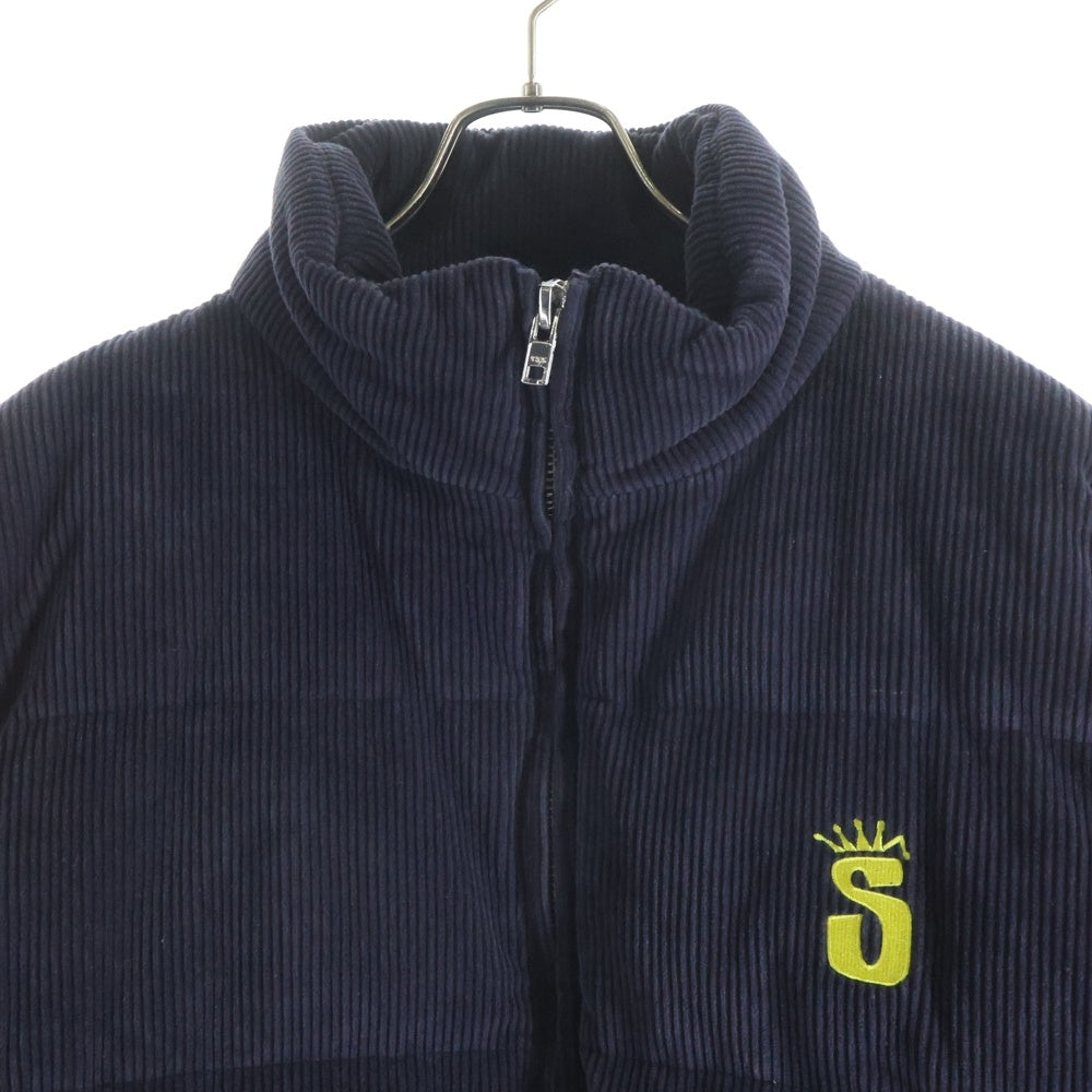 STUSSY(ステューシー) 00S フロントロゴエンブロイダリー コーデュロイパファージャケット ネイビー