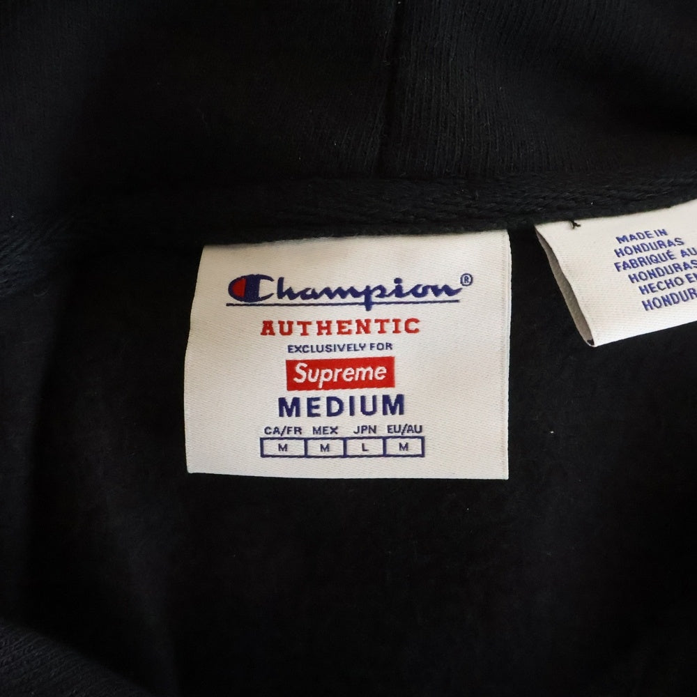 SUPREME(シュプリーム) 25SS ×Champion Hooded Sweatshirt チャンピオン フーデット プルオーバースウェットパーカー ブラック