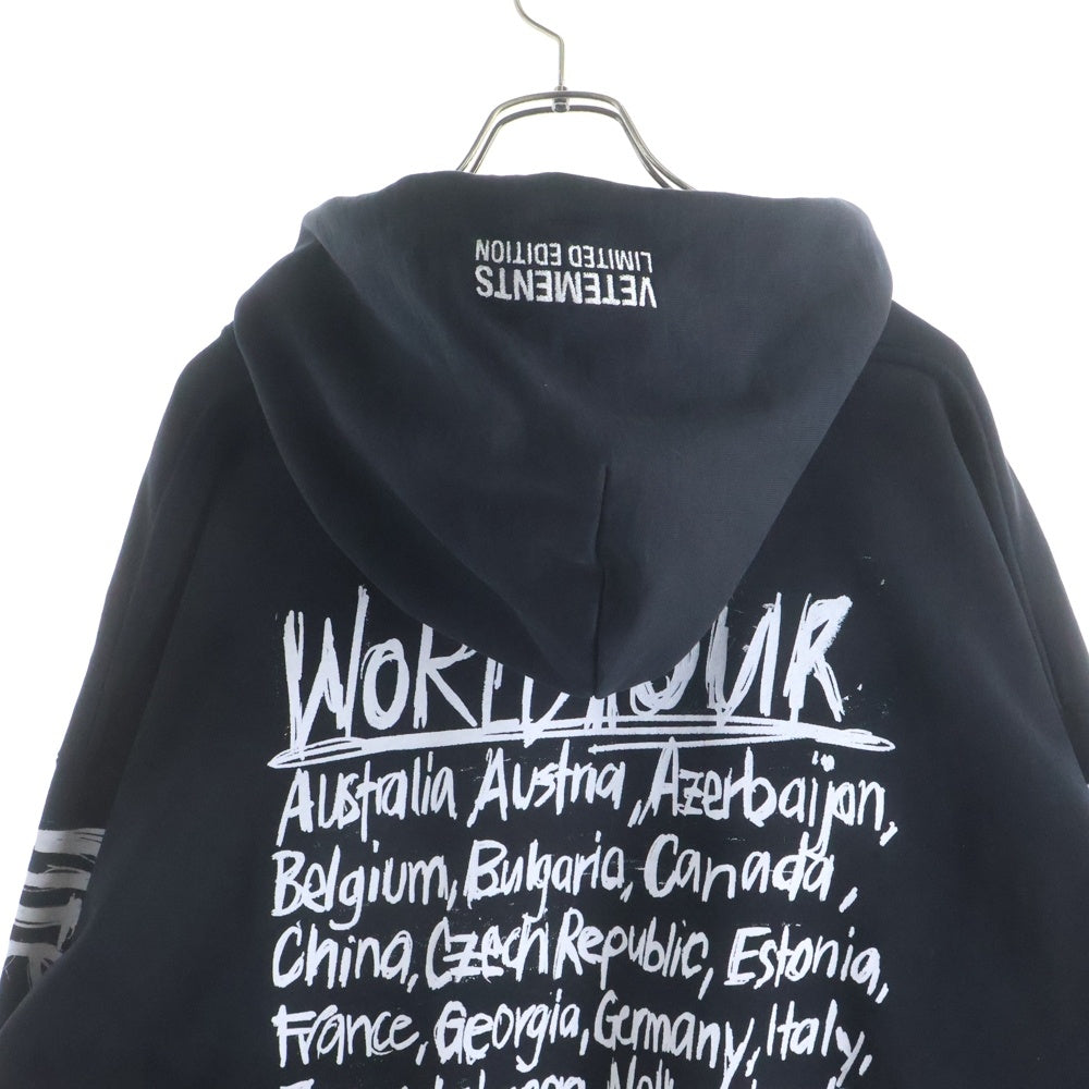 VETEMENTS(ヴェトモン) 21AW WORLD TOUR LOGO HOODIE ワールドツアー