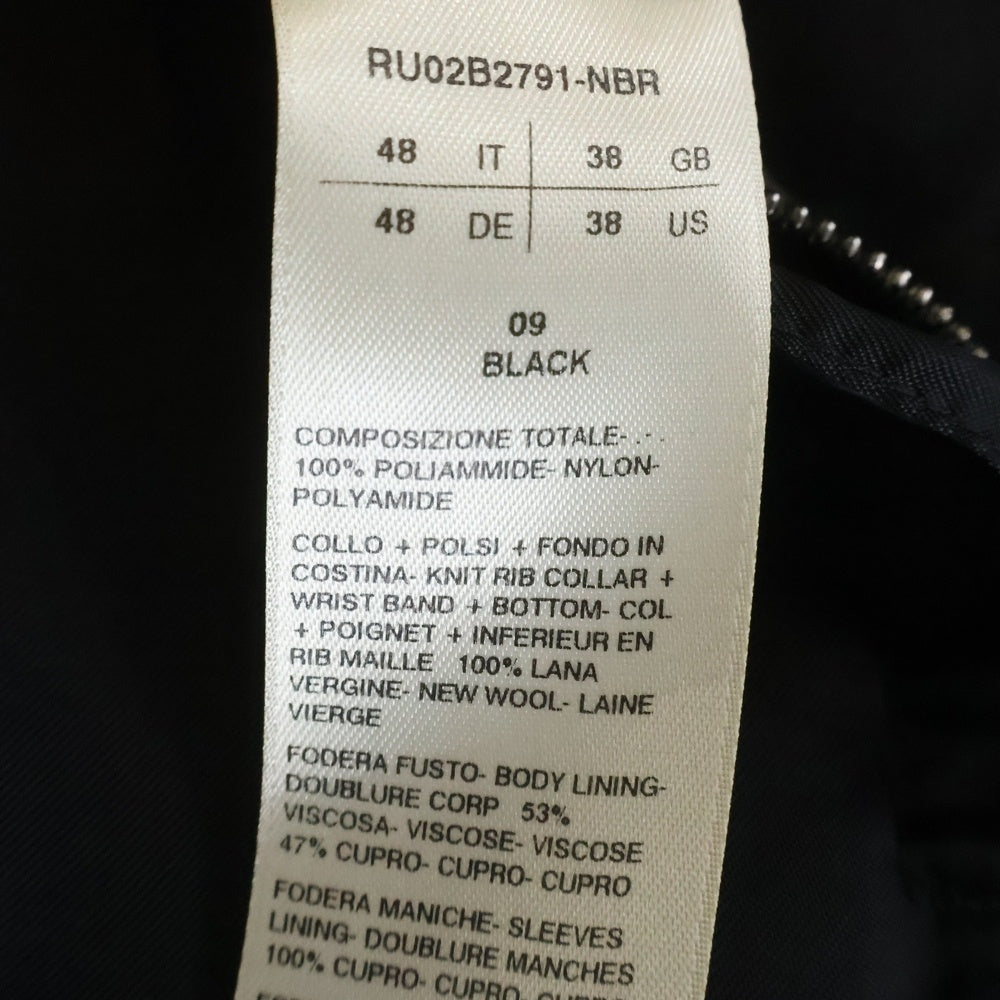 Rick Owens(リックオウエンス) 22AW BAUHAUS FLIGHT バウハウス フライト ジップアップ ブルゾンジャケット ブラック RU02B2791-NBR