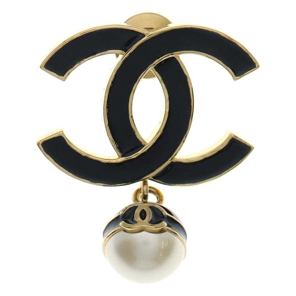 CHANEL(シャネル) CC ココマーク フェイクパール ブローチ ブラック/ゴールド B24S レディース