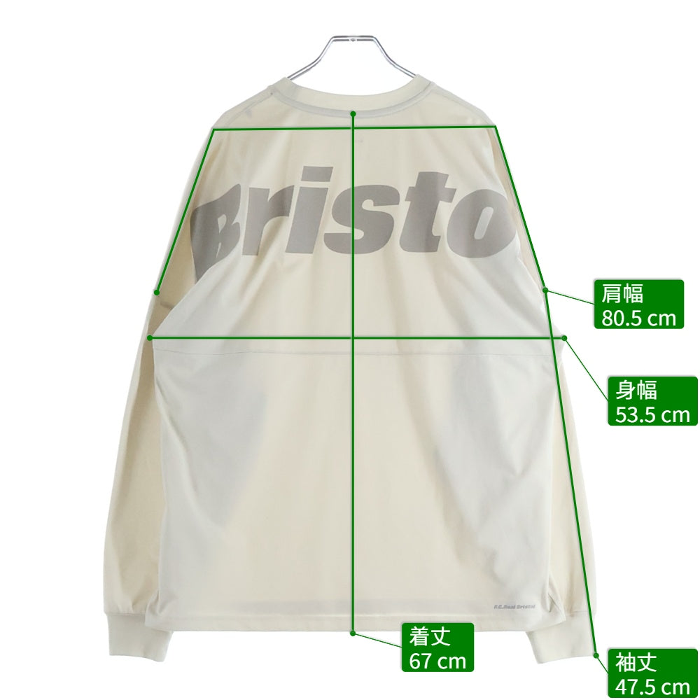 F.C.R.B./F.C.Real Bristol/FCRB(エフシーアールビー/エフシーレアルブリストル) 25SS BIG LOGO L/S BAGGY TEE バックビッグロゴプリントTシャツ 長袖クルーネックカットソー ベージュ FCRB-250084