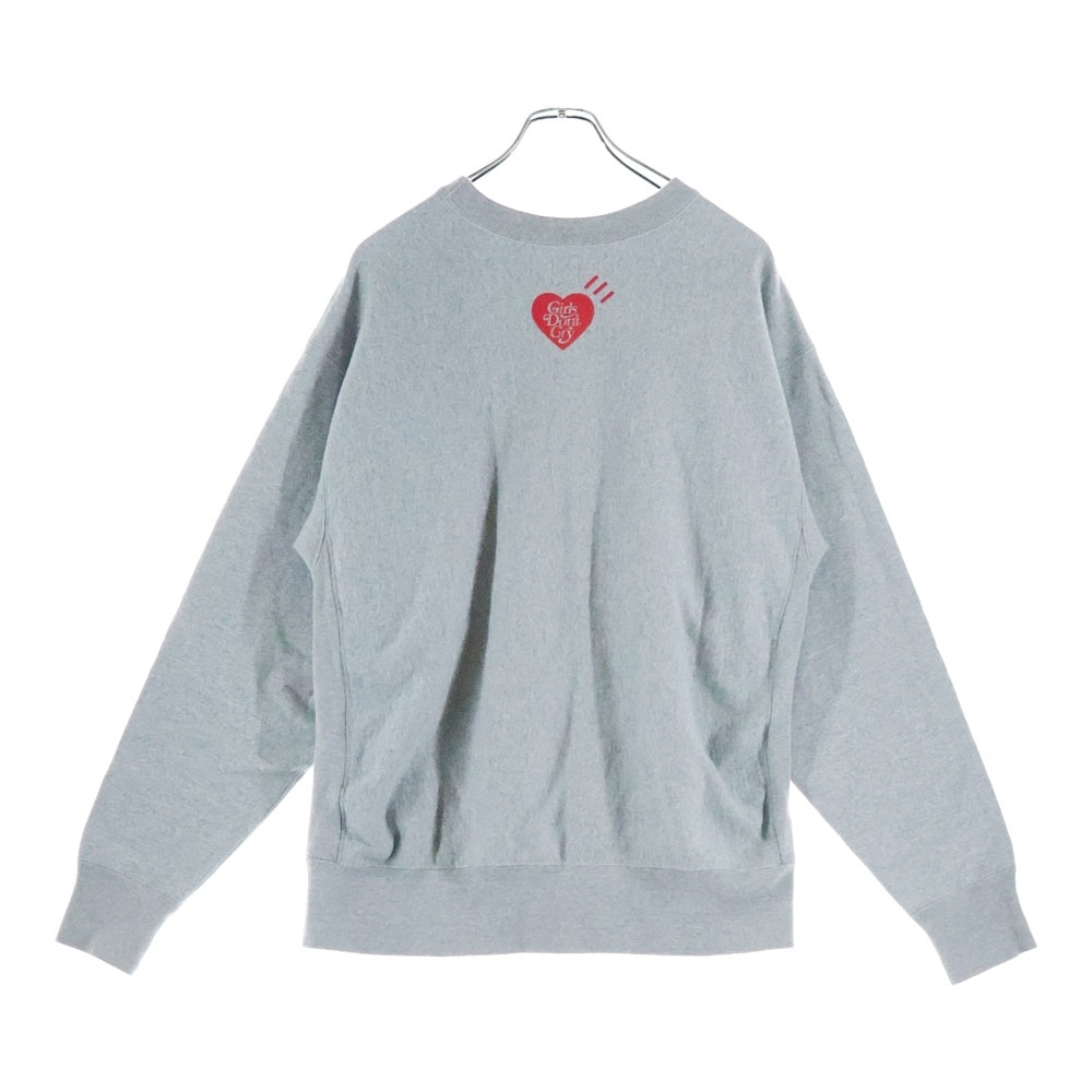 HUMAN MADE(ヒューマンメイド) 23SS × GIRLS DONT CRY ガールズドントクライ ロゴプリント クルーネックリブスウェット グレー XX25CS006
