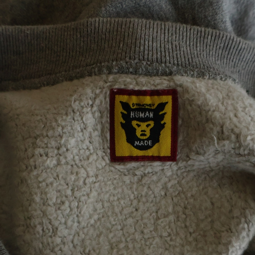 HUMAN MADE(ヒューマンメイド) 23SS × GIRLS DONT CRY ガールズドントクライ ロゴプリント クルーネックリブスウェット グレー XX25CS006