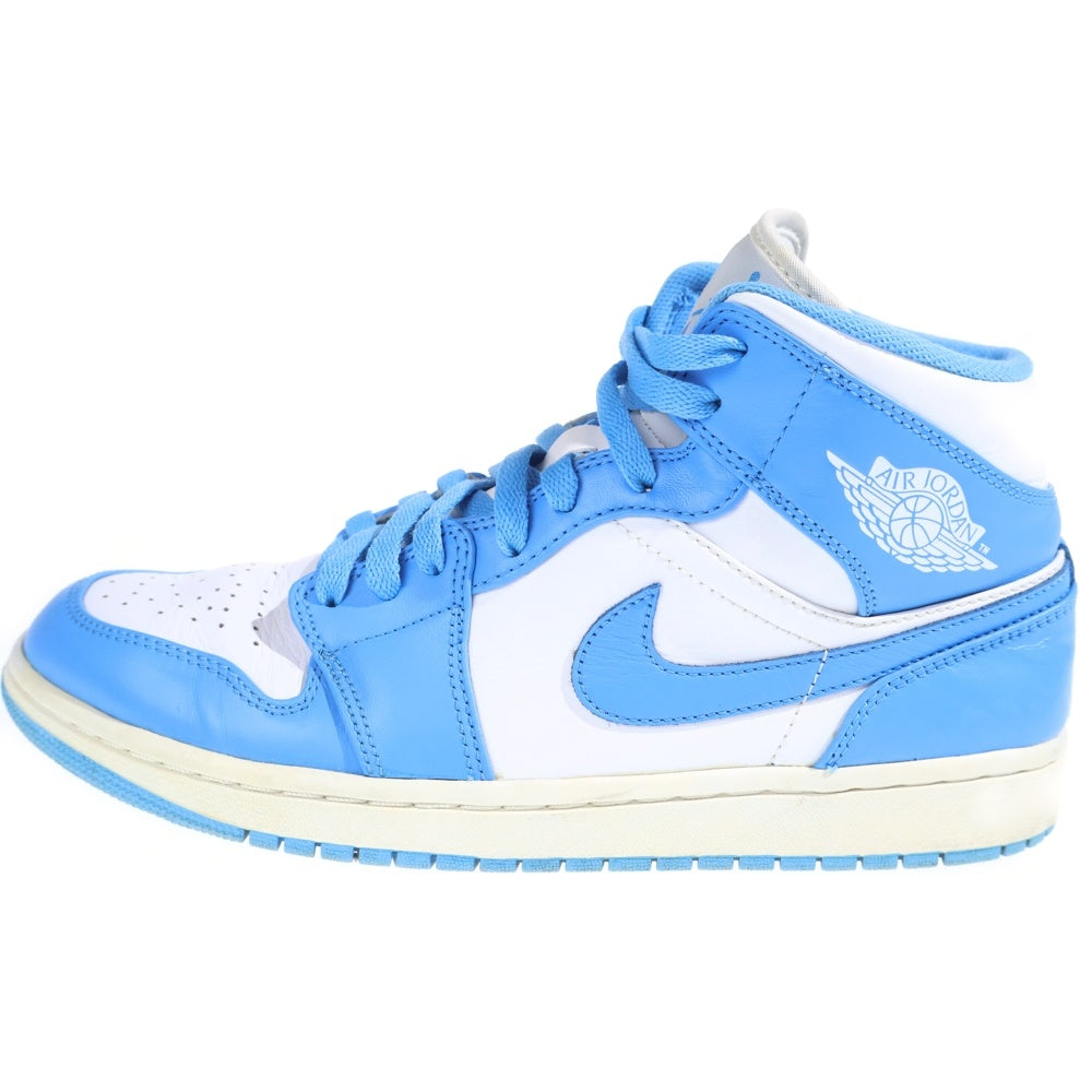NIKE(ナイキ) 【観賞用 2012年製】 AIR JORDAN 1 RETRO MID UNC エアジョーダン1 レトロ ユニバーシティ ブルー ミッドカットスニーカー US11/29cm US9/27cm 554724-106