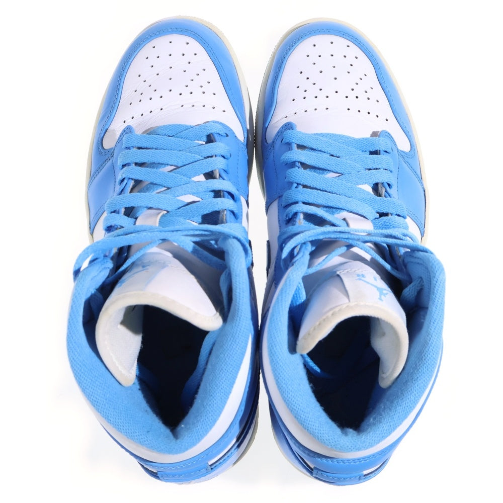 NIKE(ナイキ) 【観賞用 2012年製】 AIR JORDAN 1 RETRO MID UNC エアジョーダン1 レトロ ユニバーシティ ブルー ミッドカットスニーカー US11/29cm US9/27cm 554724-106
