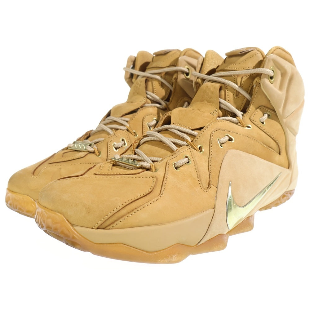 NIKE(ナイキ) 【観賞用 2014年製】 LEBRON 12 EXT QS WHEAT レブロン12 エクステンション クイックストライク ハイカットスニーカー ブラウン US11/29cm 744287-700