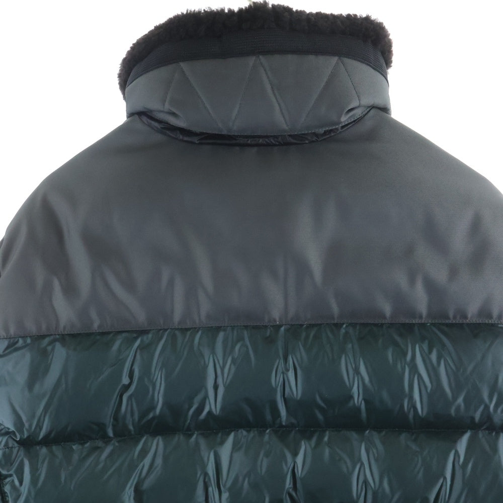 MONCLER GRENOBLE(モンクレールグルノーブル) ALBEN アルベン ファーネック ナイロン切替 ジップアップダウンジャケット ブラック/カーキ 320974194515