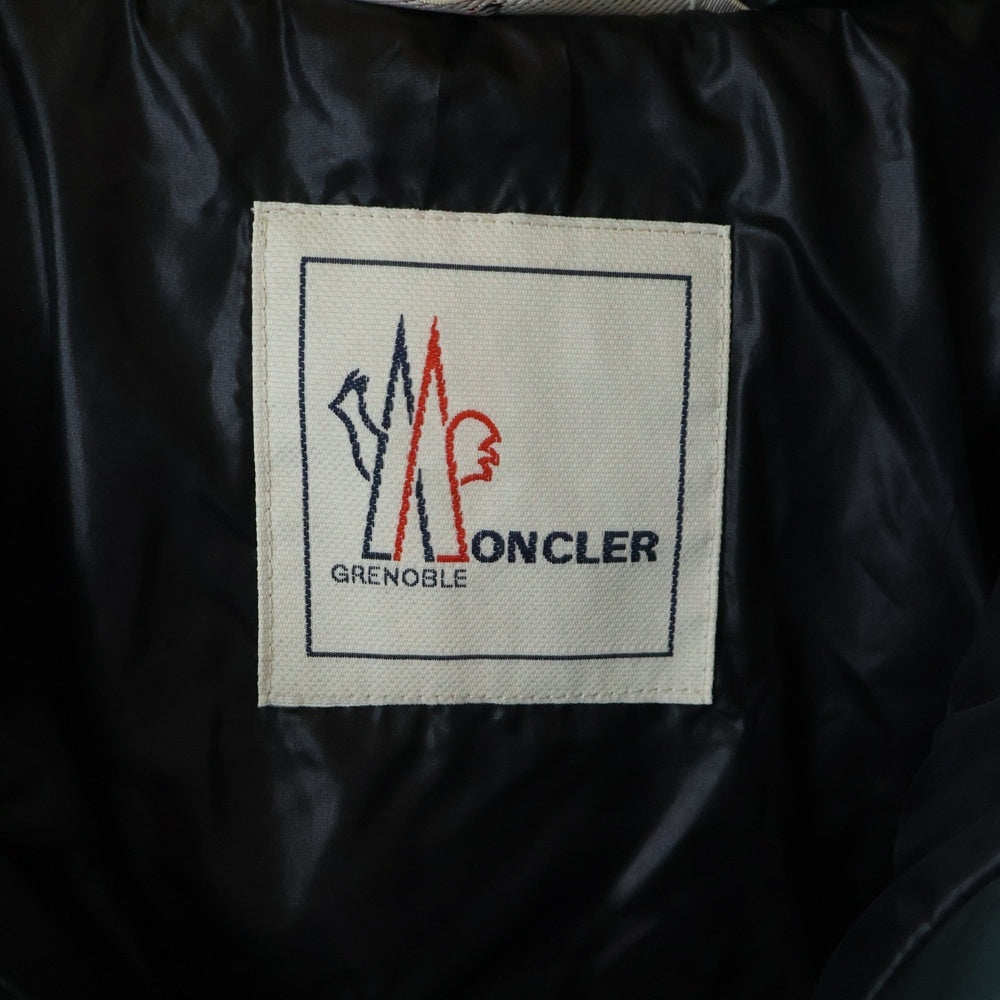 MONCLER GRENOBLE(モンクレールグルノーブル) ALBEN アルベン ファーネック ナイロン切替 ジップアップダウンジャケット ブラック/カーキ 320974194515