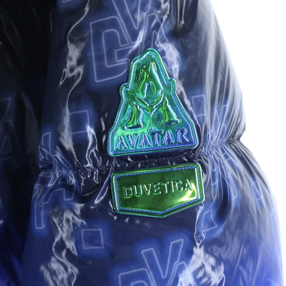 DUVETICA(デュベティカ) ×AVATAR AUVA アバター オーヴァ ロゴ総柄 グラデーションフーデッドダウンジャケット ブラック/ブルー VUDJ21326I0001