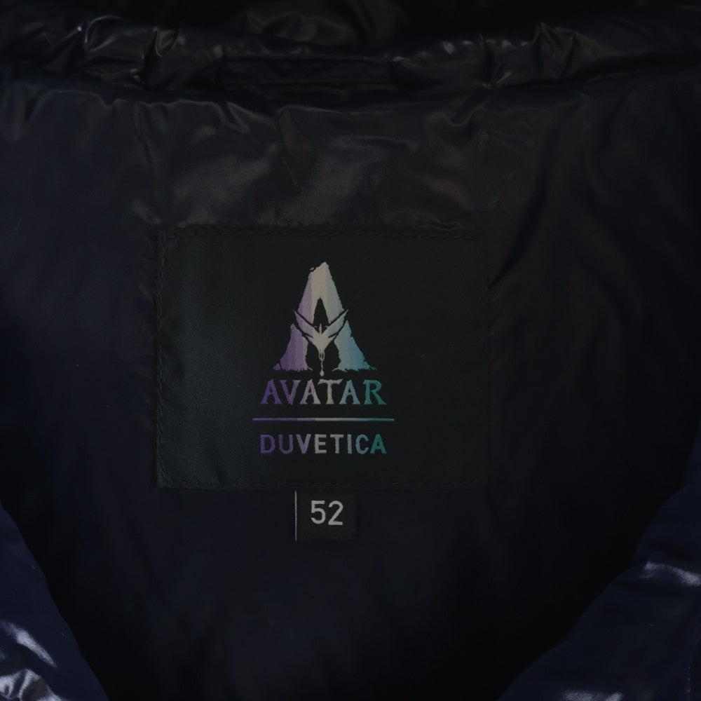DUVETICA(デュベティカ) ×AVATAR AUVA アバター オーヴァ ロゴ総柄 グラデーションフーデッドダウンジャケット ブラック/ブルー VUDJ21326I0001
