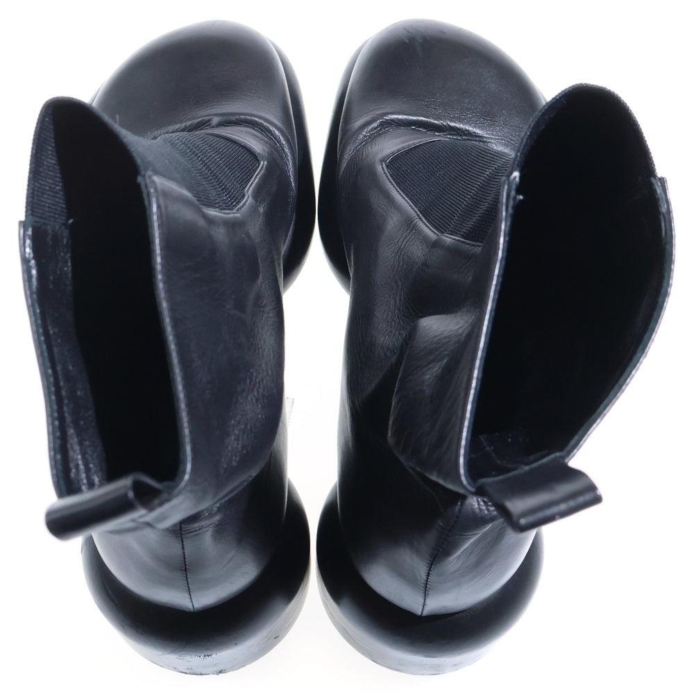 JIL SANDER(ジルサンダー) Chunky Heel Platform Sole Ankle Boots チャンキー ヒール プラットフォーム ソール アンクル ブーツ レザー ブラック レディース