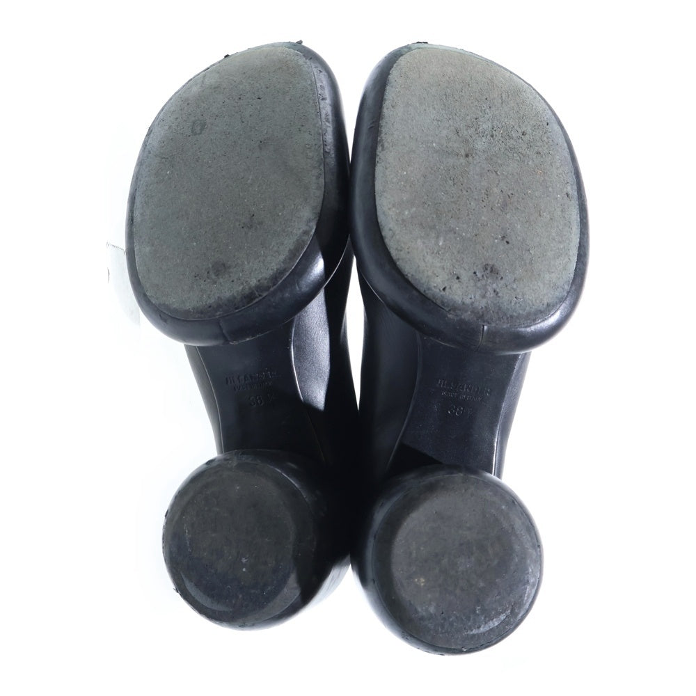 JIL SANDER(ジルサンダー) Chunky Heel Platform Sole Ankle Boots チャンキー ヒール プラットフォーム ソール アンクル ブーツ レザー ブラック レディース