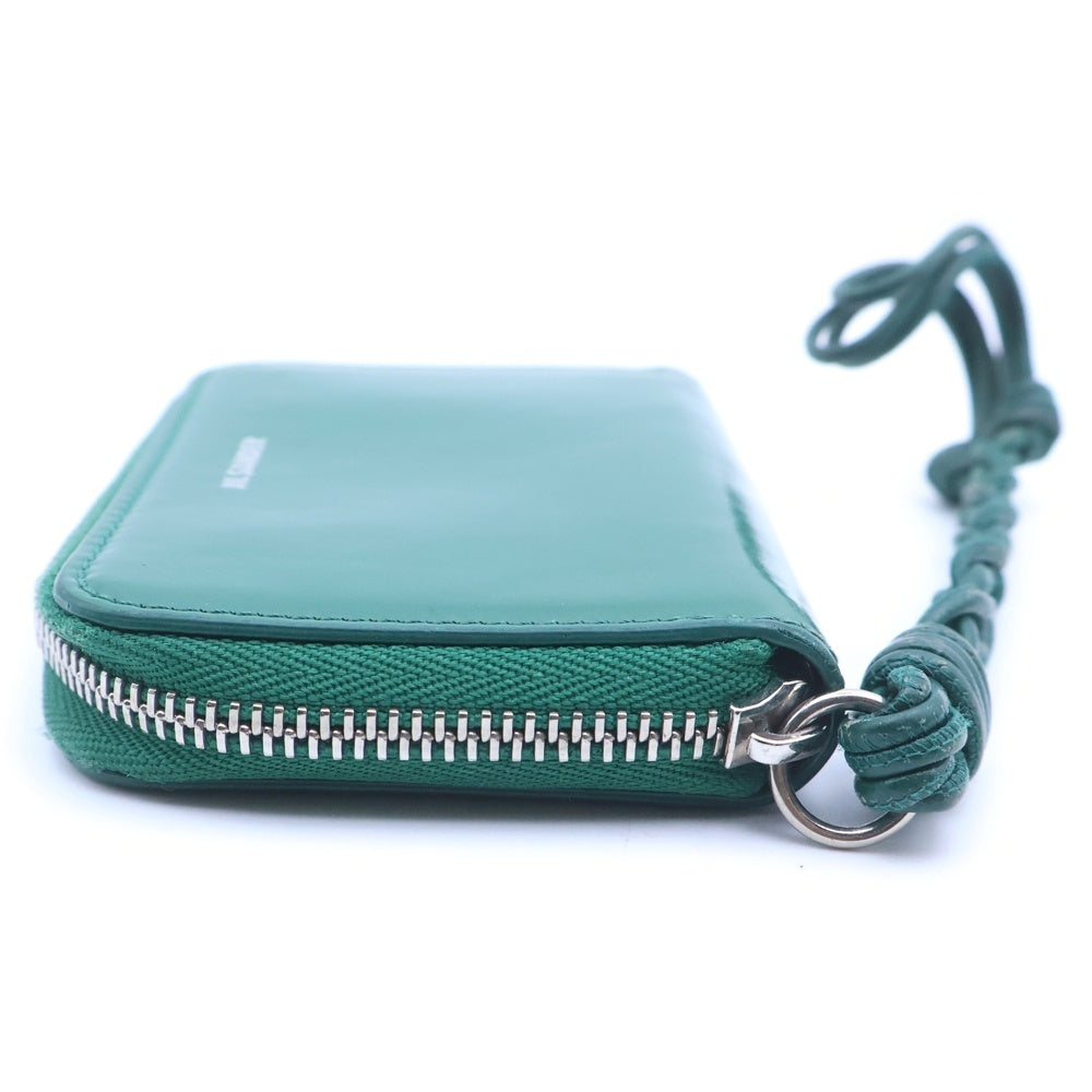 JIL SANDER(ジルサンダー) ZIP AROUND WALLET SMALL ジップアラウンド レザーコンパクトウォレット コインパース 財布 グリーン レディース