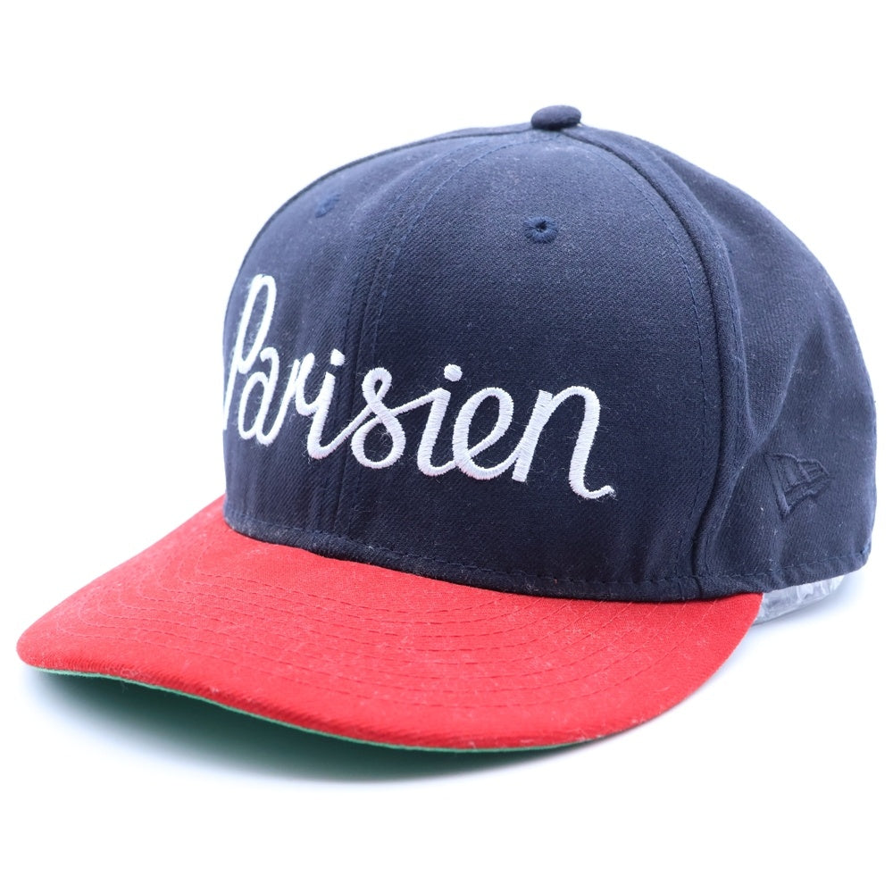 MAISON KITSUNE(メゾンキツネ) ×NEW ERA 59FIFTY Parisien刺繍 ベースボールキャップ ネイビー/レッド