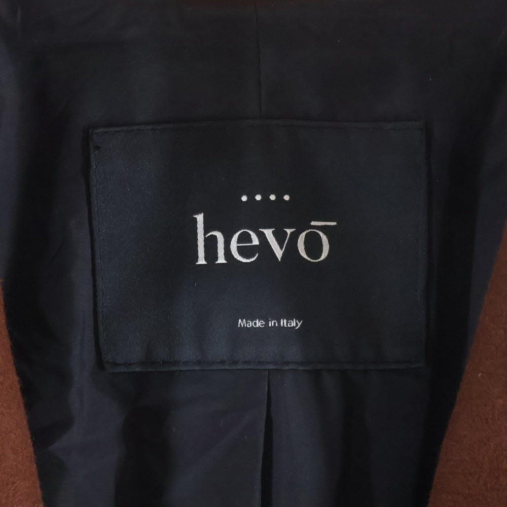 Hevo(イーヴォ) ウール混 ベルテッド チェスターコート ブラウン 9HCON719K
