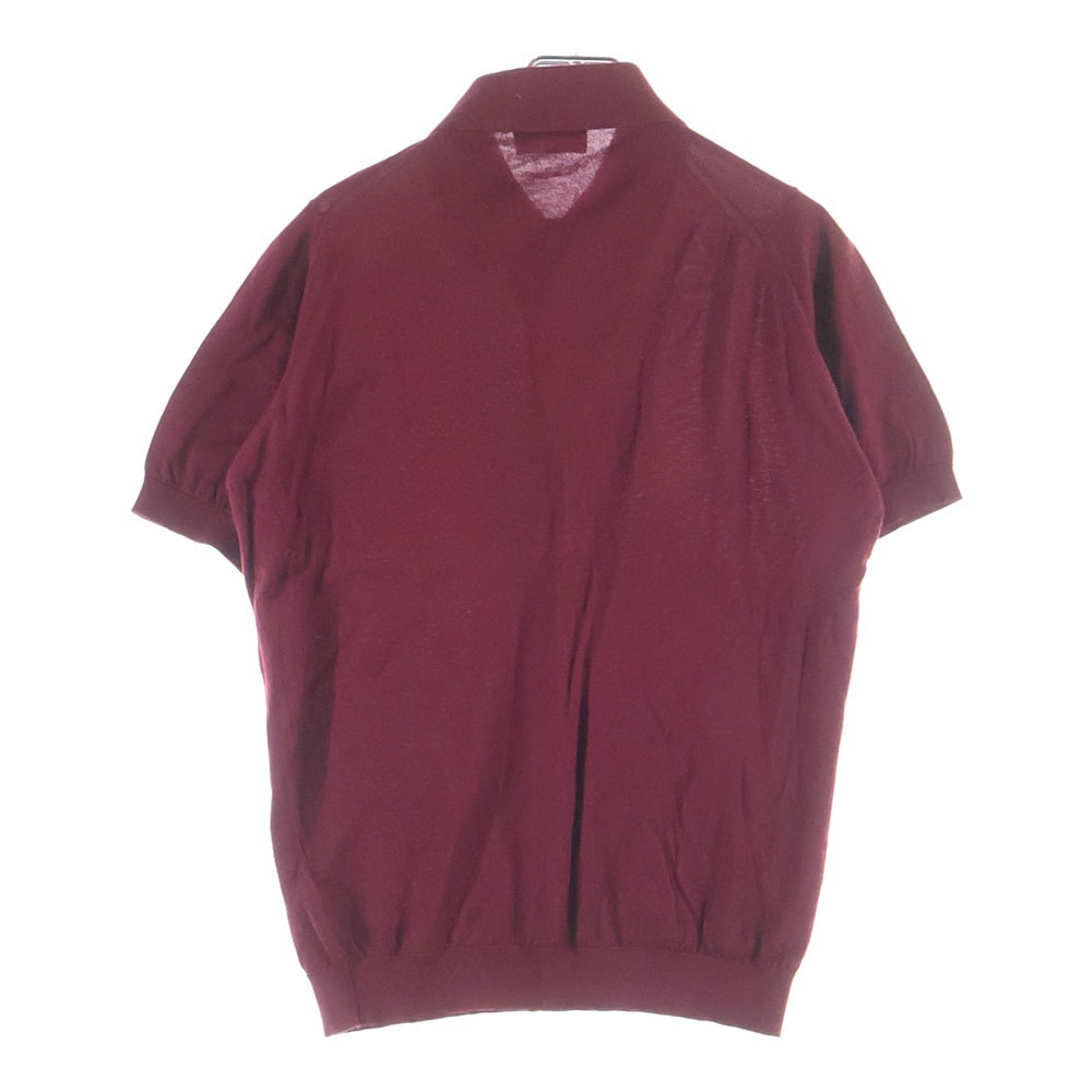 JOHN SMEDLEY(ジョンスメドレー) コットン 半袖ニットポロシャツ バーガンディー