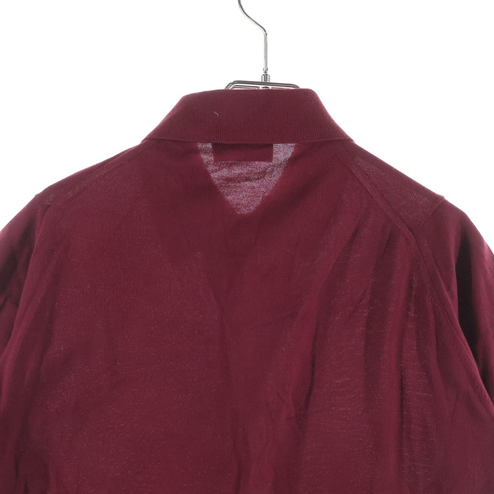 JOHN SMEDLEY(ジョンスメドレー) コットン 半袖ニットポロシャツ バーガンディー