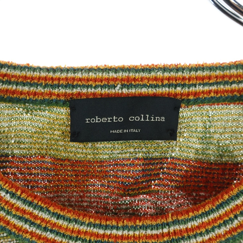 roberto collina(ロベルトコリーナ) コットン 総柄 クルーネックニット セーター マルチカラー
