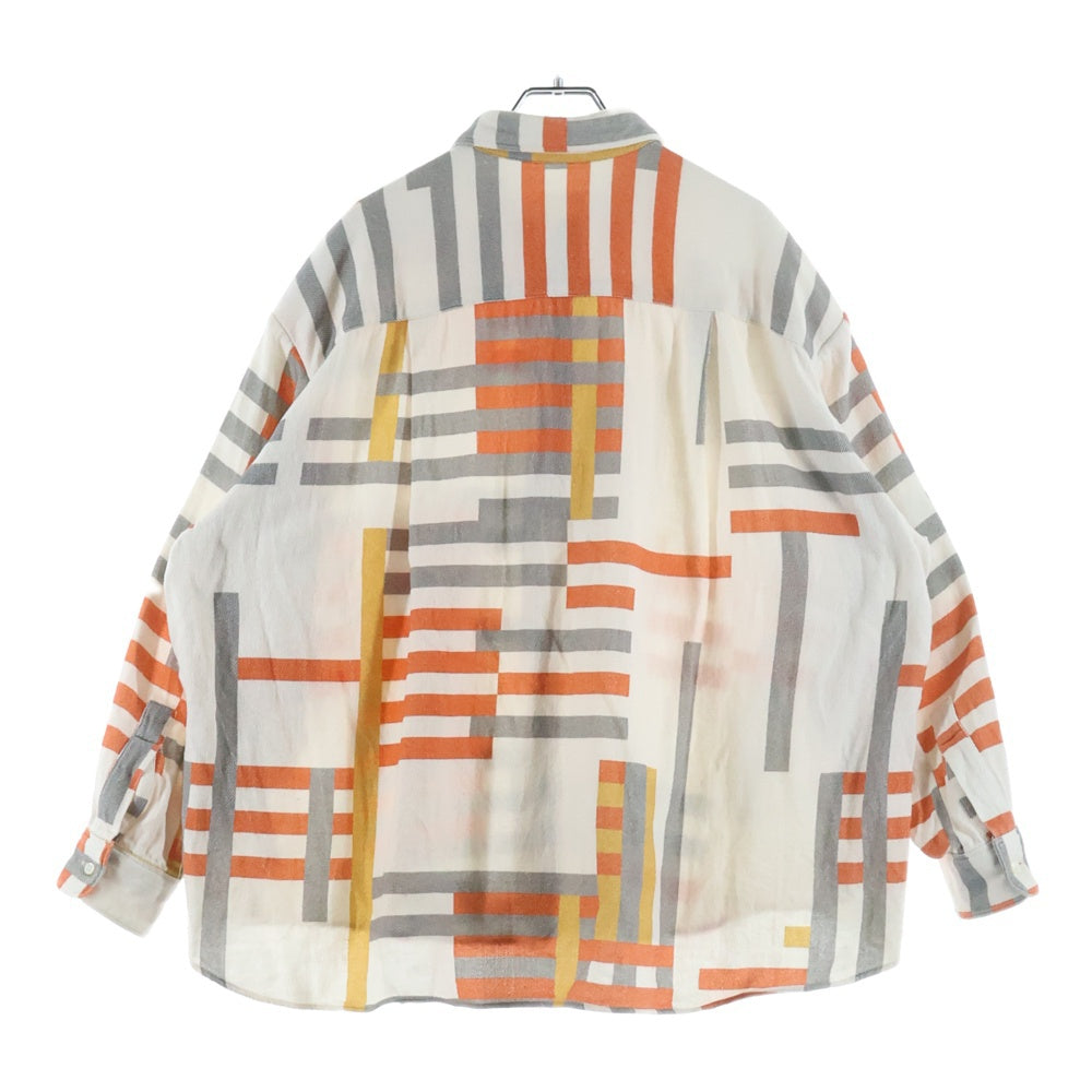 KURO(クロ) K-LINE Bauhaus Shirt バウハウス ストライプデザイン 長袖シャツ ホワイト 963051