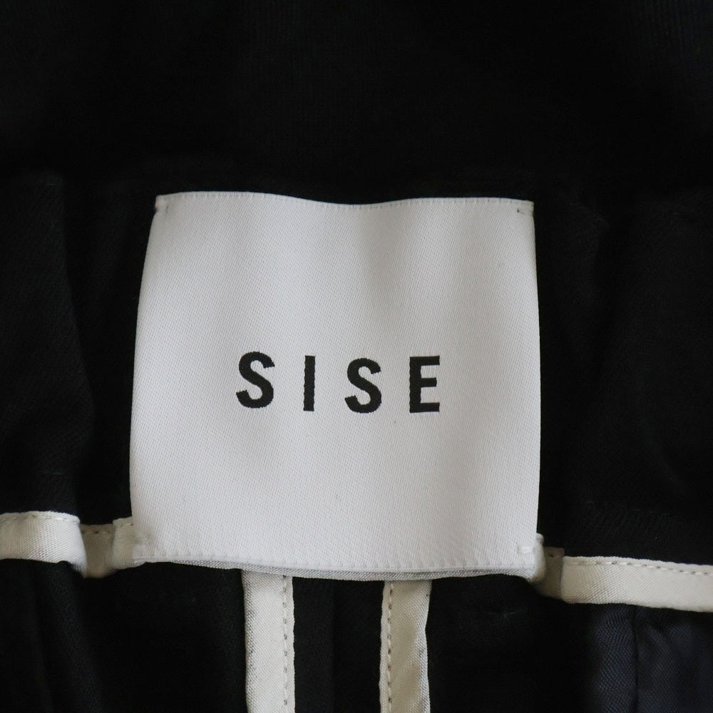 SISE(シセ) ウール混 七分丈スラックスパンツ ブラック NA-PT-07