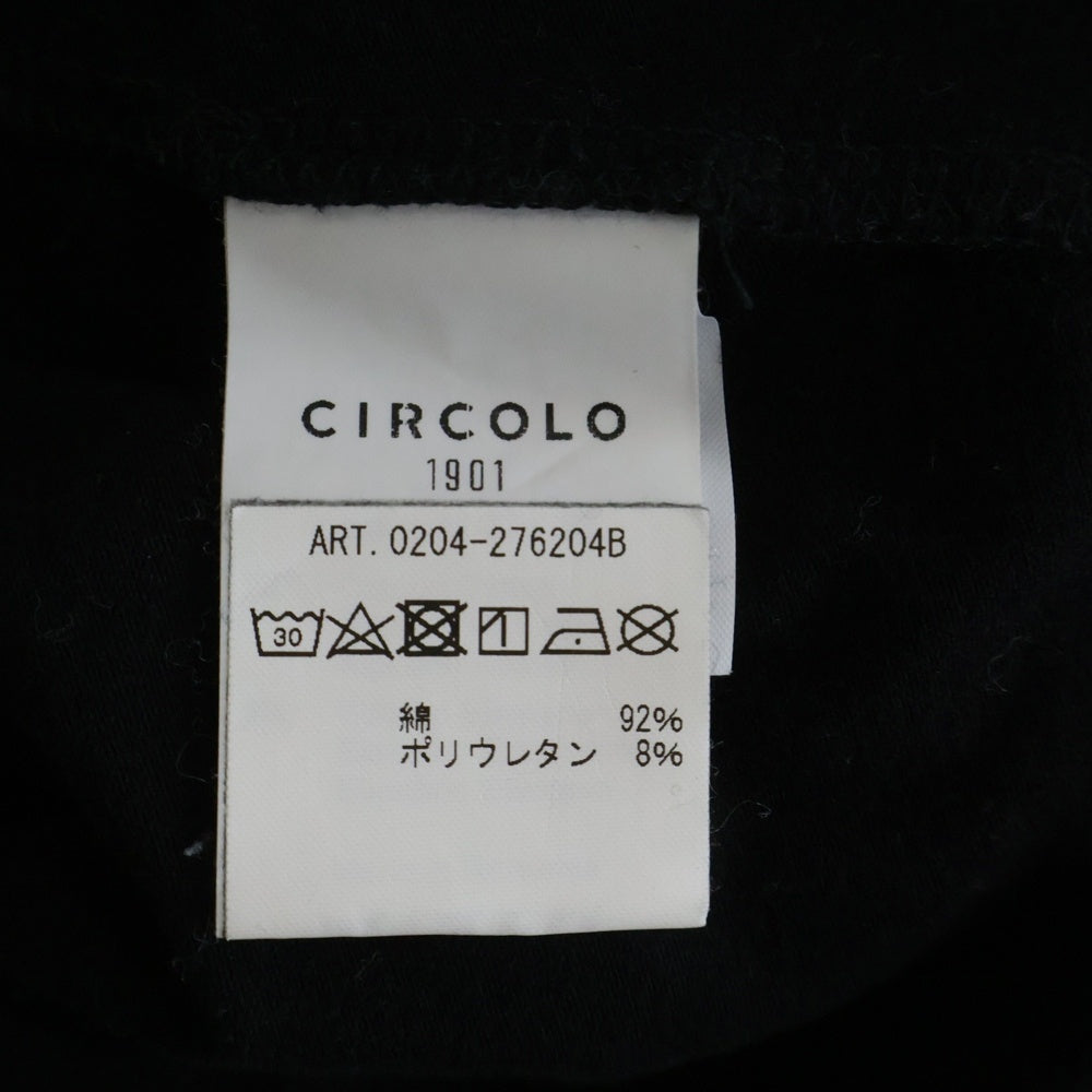CIRCOLO 1901(チルコロ) コットン タートルネック 長袖カットソー ブラック