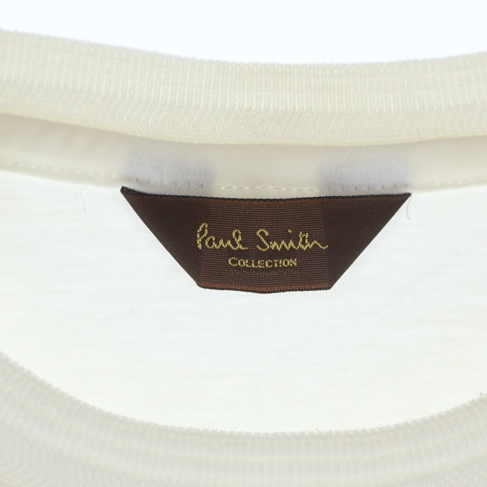 Paul Smith(ポールスミス) フラワーエンブロイダリーデザイン クルーネック カットソー 半袖Tシャツ ホワイト