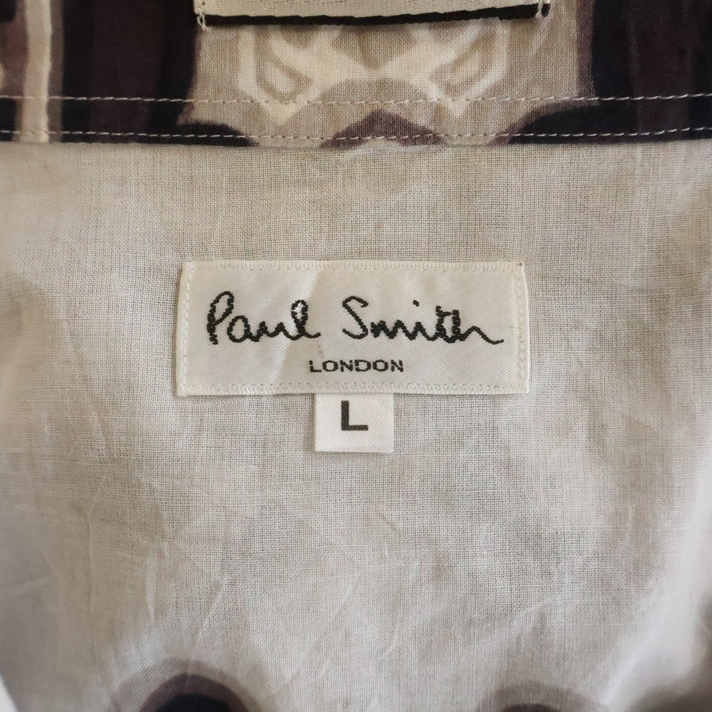 Paul Smith(ポールスミス) レギュラーカラー 総柄 6B 半袖シャツ ホワイト