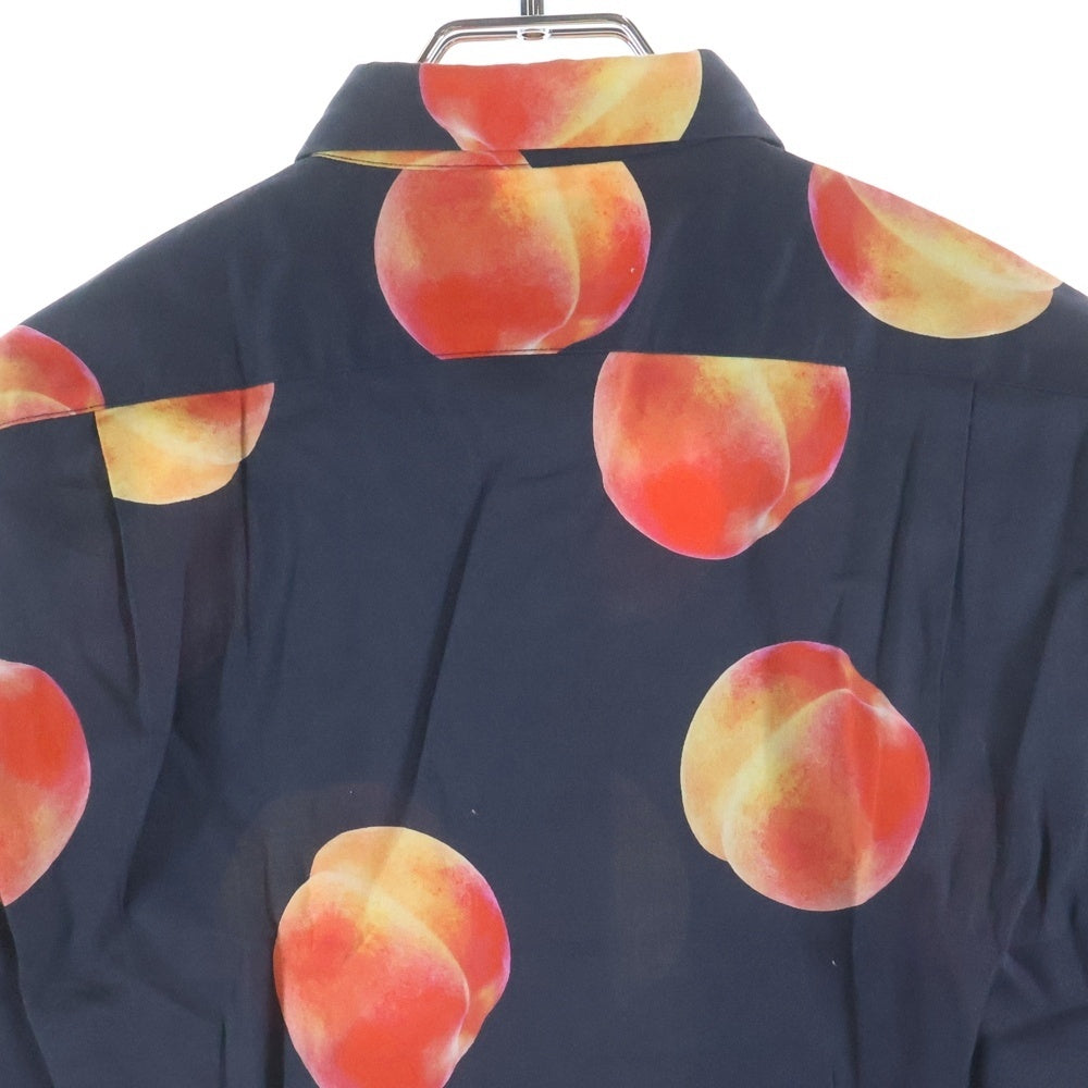Paul Smith(ポールスミス) ピーチ総柄 コットン 長袖シャツ ブラック/ピンク PF-CR-51822