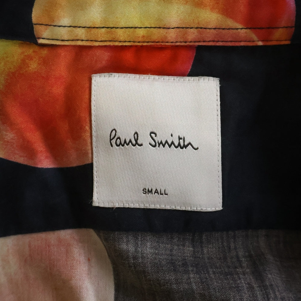 Paul Smith(ポールスミス) ピーチ総柄 コットン 長袖シャツ ブラック/ピンク PF-CR-51822
