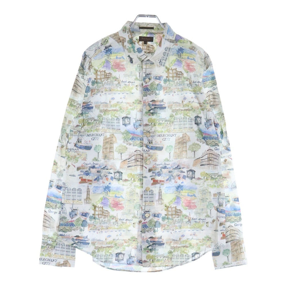 Paul Smith(ポールスミス) 風景画 総柄プリント コットン 長袖シャツ マルチカラー