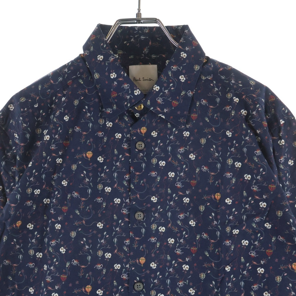 Paul Smith(ポールスミス) 花総柄 コットン 長袖シャツ ブラック