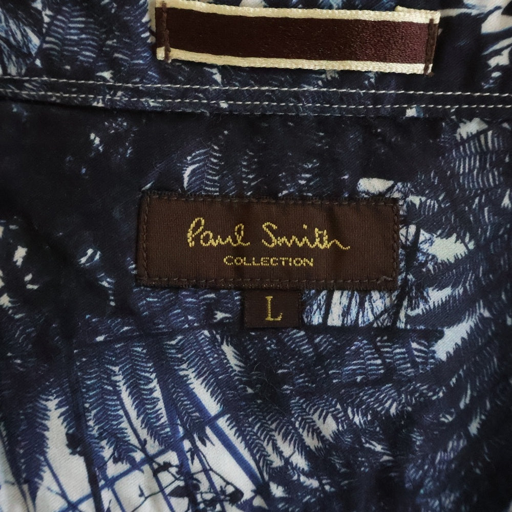 Paul Smith(ポールスミス) 幾何学模様 総柄 コットン 長袖シャツ ネイビー