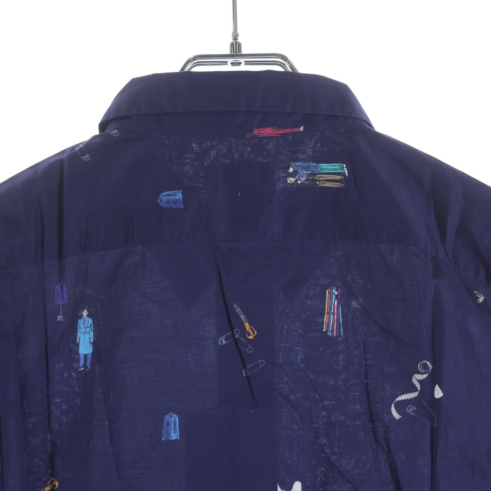 Paul Smith(ポールスミス) ARTSIT OBJECT L/S SHIRT アーティストオブジェクト 総柄 長袖シャツ ネイビー