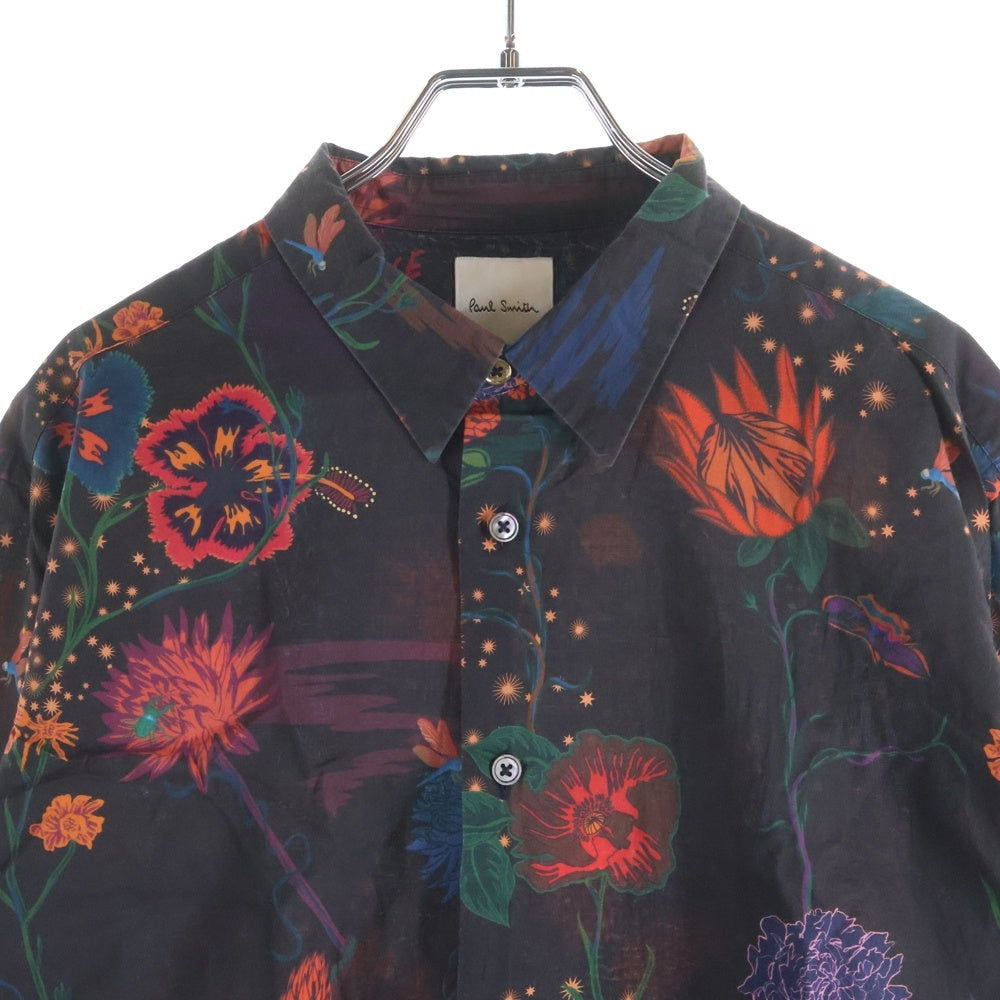 Paul Smith(ポールスミス) ウィンターフローラル総柄 長袖シャツ ブラック 222316