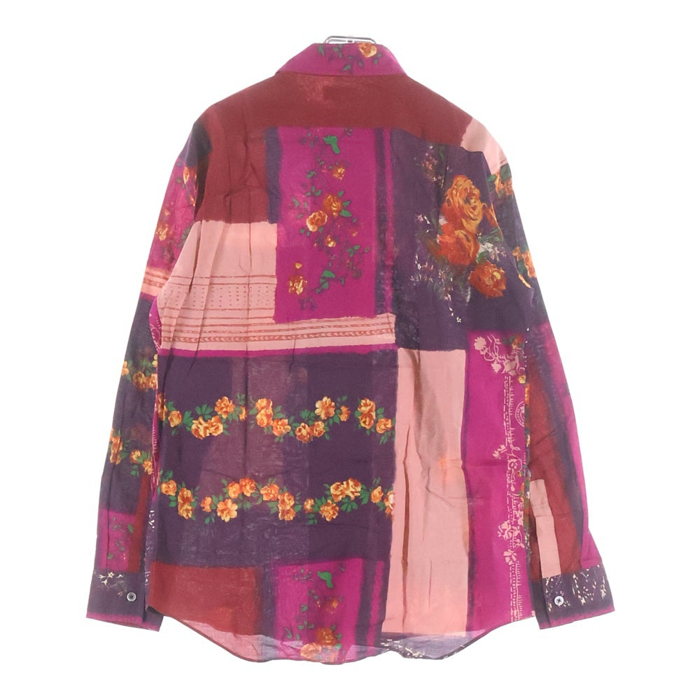 Paul Smith(ポールスミス) ブロックパターン 花柄 長袖シャツ ピンク