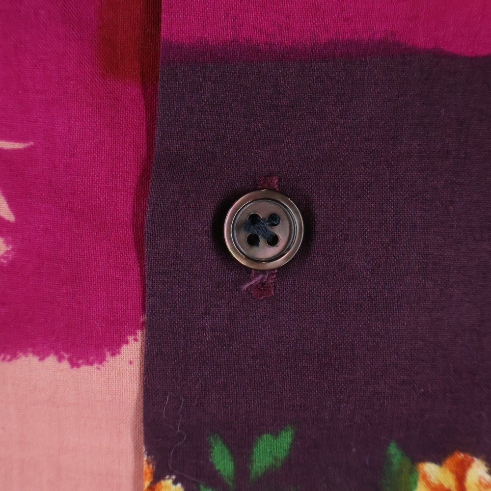 Paul Smith(ポールスミス) ブロックパターン 花柄 長袖シャツ ピンク