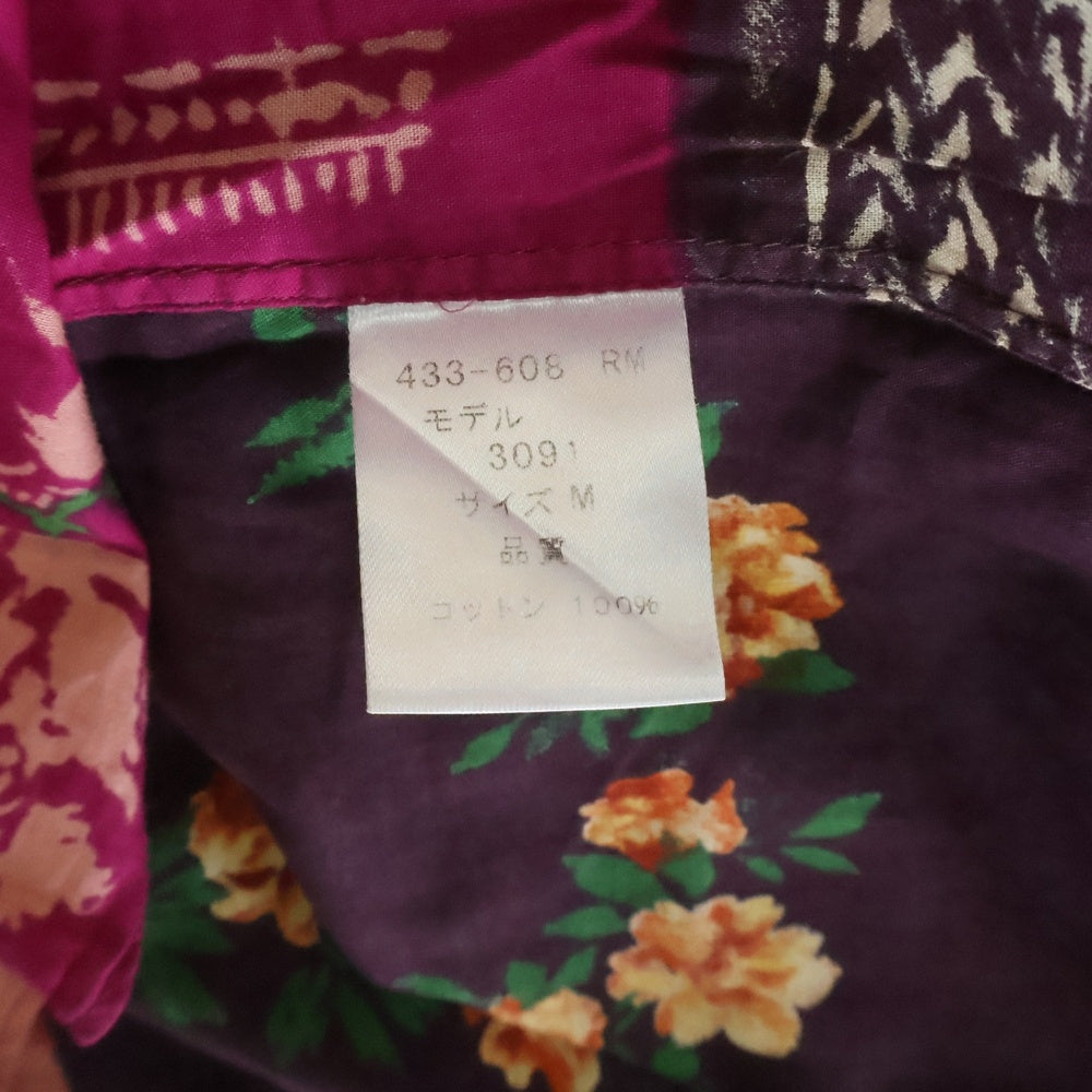 Paul Smith(ポールスミス) ブロックパターン 花柄 長袖シャツ ピンク