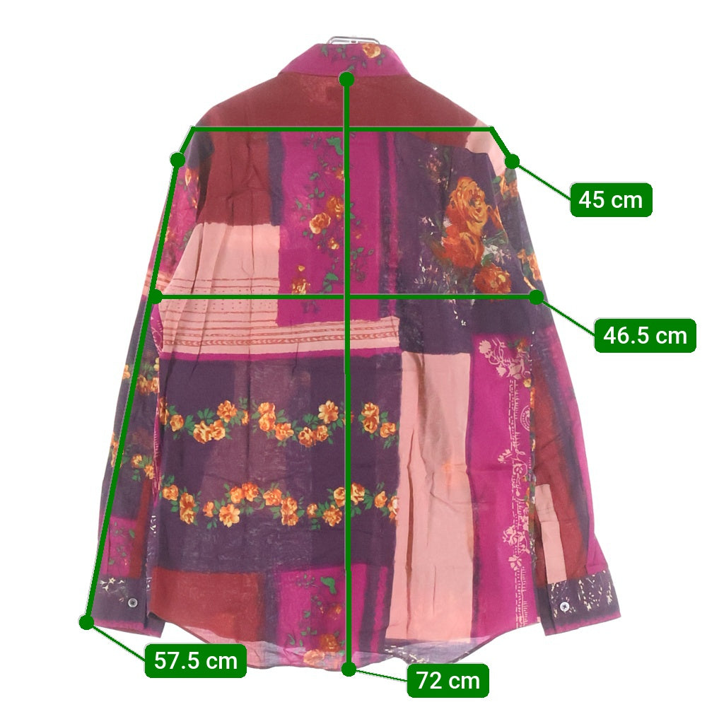 Paul Smith(ポールスミス) ブロックパターン 花柄 長袖シャツ ピンク