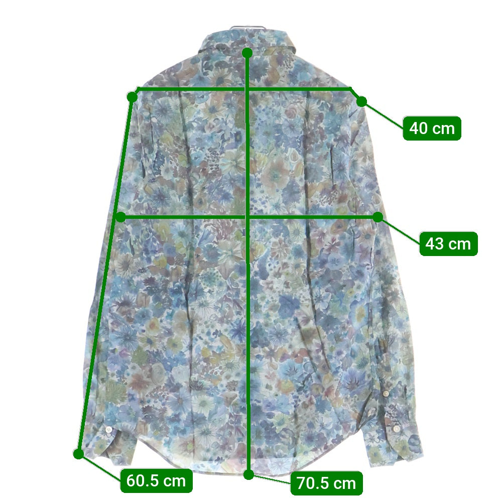 Paul Smith(ポールスミス) ボタニカルガーデン 花総柄 コットン 長袖シャツ ブルー