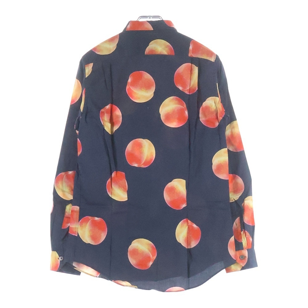 Paul Smith(ポールスミス) ピーチ総柄 コットン 長袖シャツ ブラック/ピンク PF-CR-51822