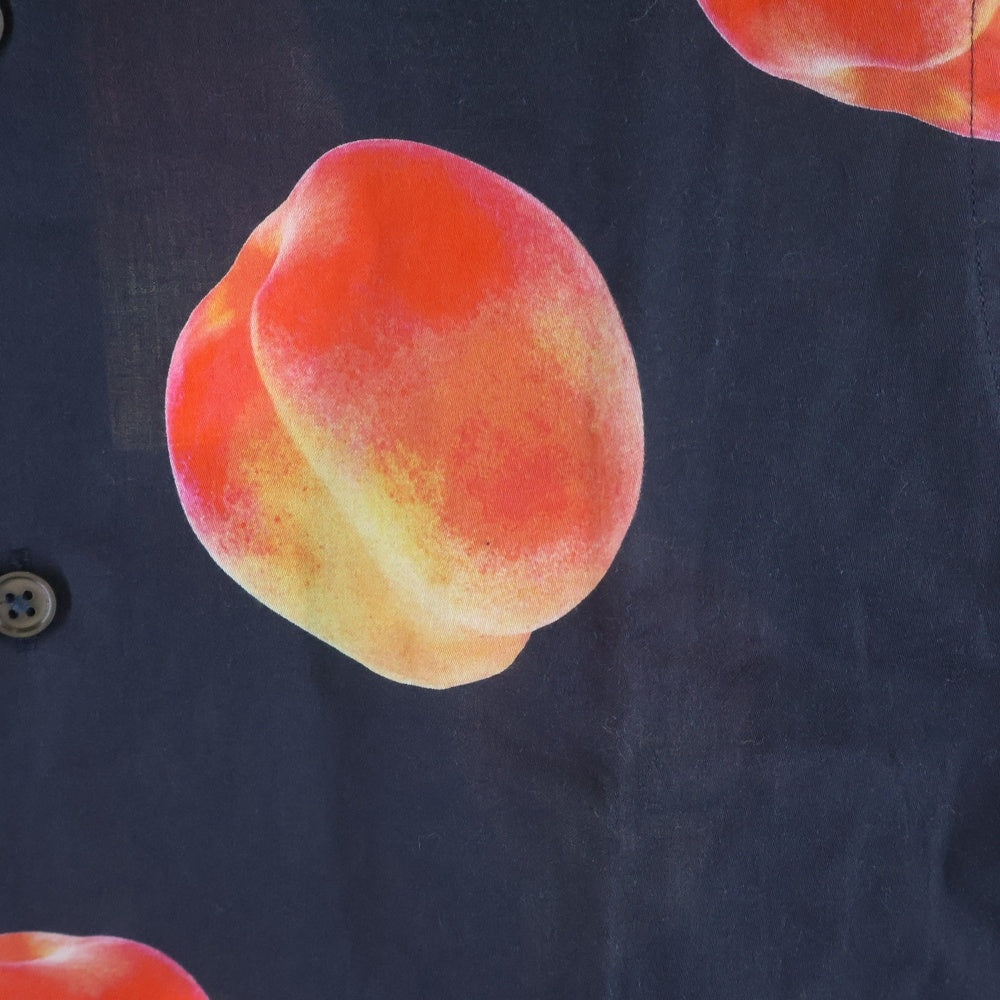 Paul Smith(ポールスミス) ピーチ総柄 コットン 長袖シャツ ブラック/ピンク PF-CR-51822