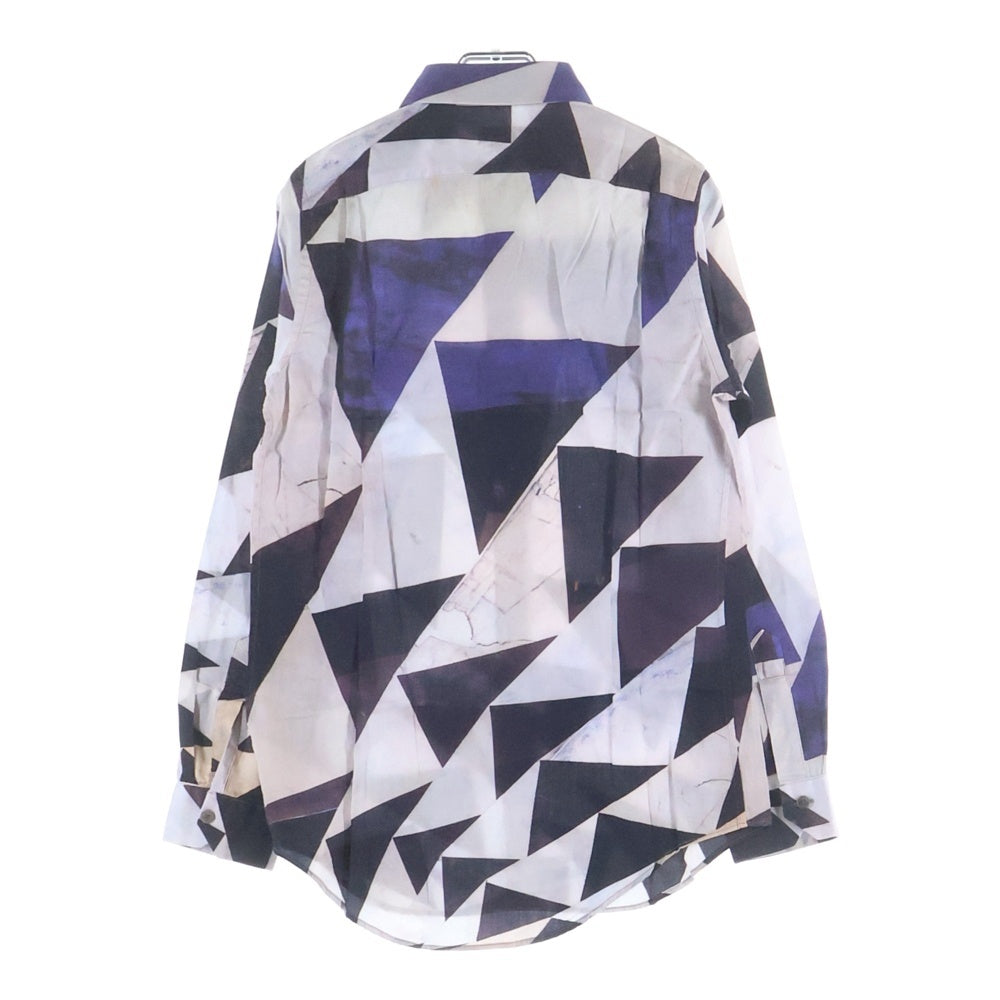 Paul Smith(ポールスミス) 13AW トライアングルデザイン 総柄 長袖シャツ ホワイト レディース