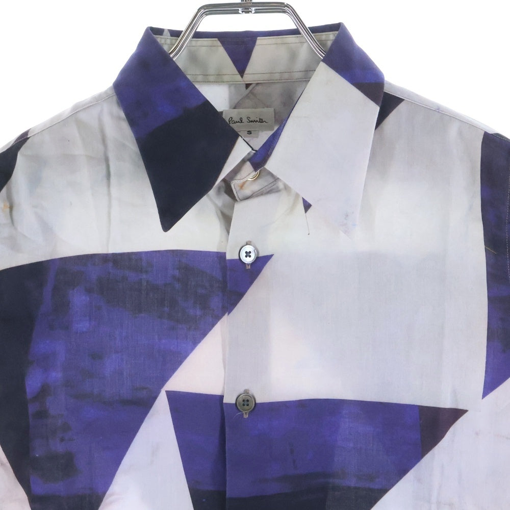 Paul Smith(ポールスミス) 13AW トライアングルデザイン 総柄 長袖シャツ ホワイト レディース
