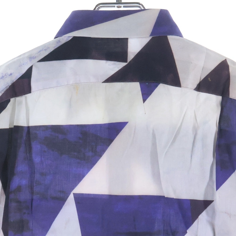 Paul Smith(ポールスミス) 13AW トライアングルデザイン 総柄 長袖シャツ ホワイト レディース