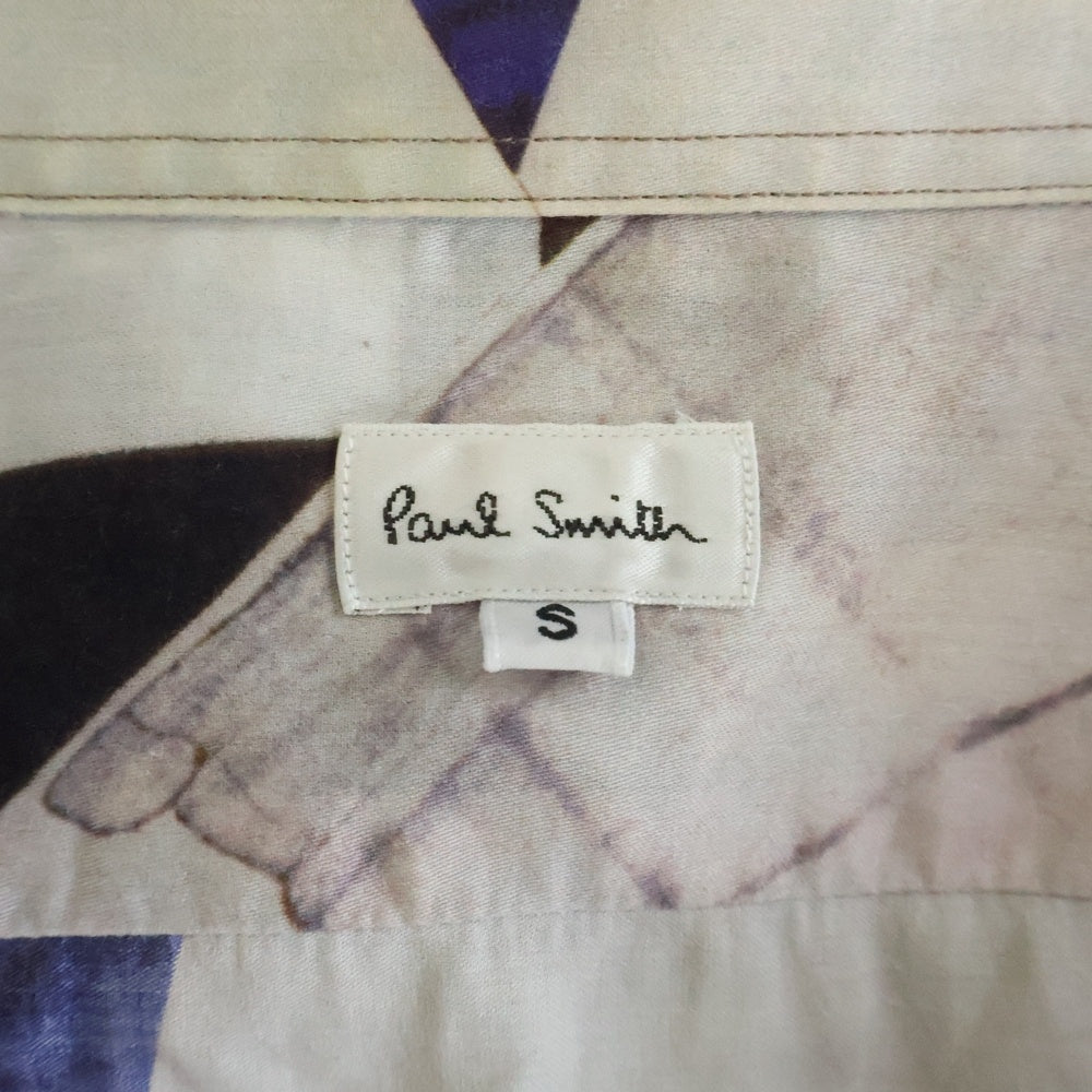 Paul Smith(ポールスミス) 13AW トライアングルデザイン 総柄 長袖シャツ ホワイト レディース